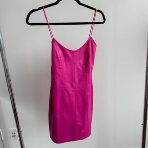 Amanda Uprichard Pink Leather Mini Dress